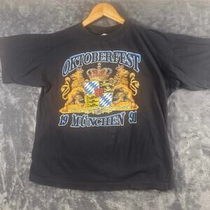 VTG 1991 Oktoberfest Munchen Graphic T Shirt Men’s Medium Black